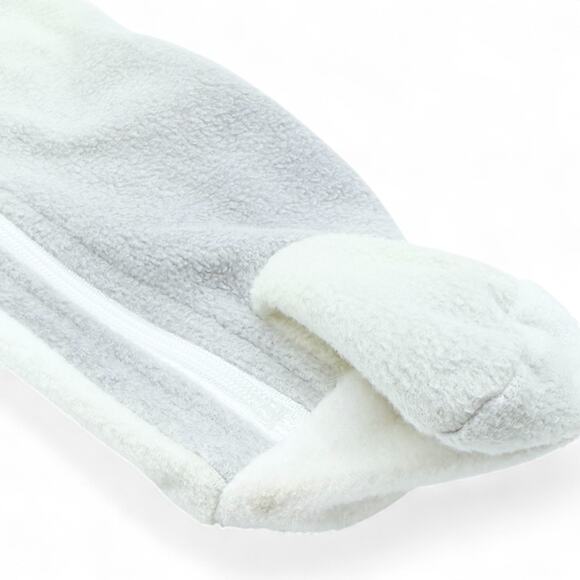 Nike Baby Fleece Footed Sleeper Unisex Ombre Neutral Zip Up Gray White Pajama 6M - Picture 3 of 6